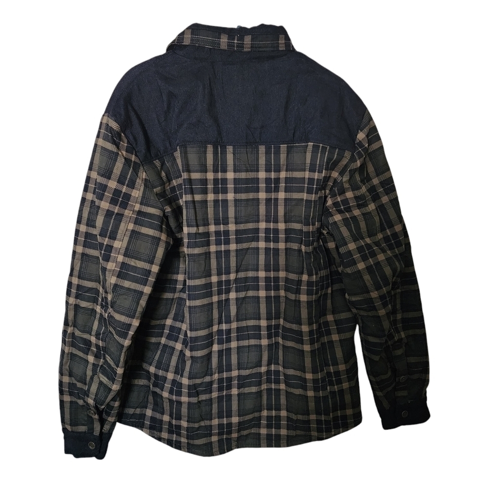 Haellun Men's Sherpa-Lined Flannel Shirt Jacket – Size L - Picture 2 of 7